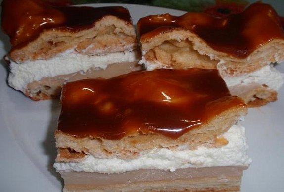 Větrníky na plech - karamelové řezy